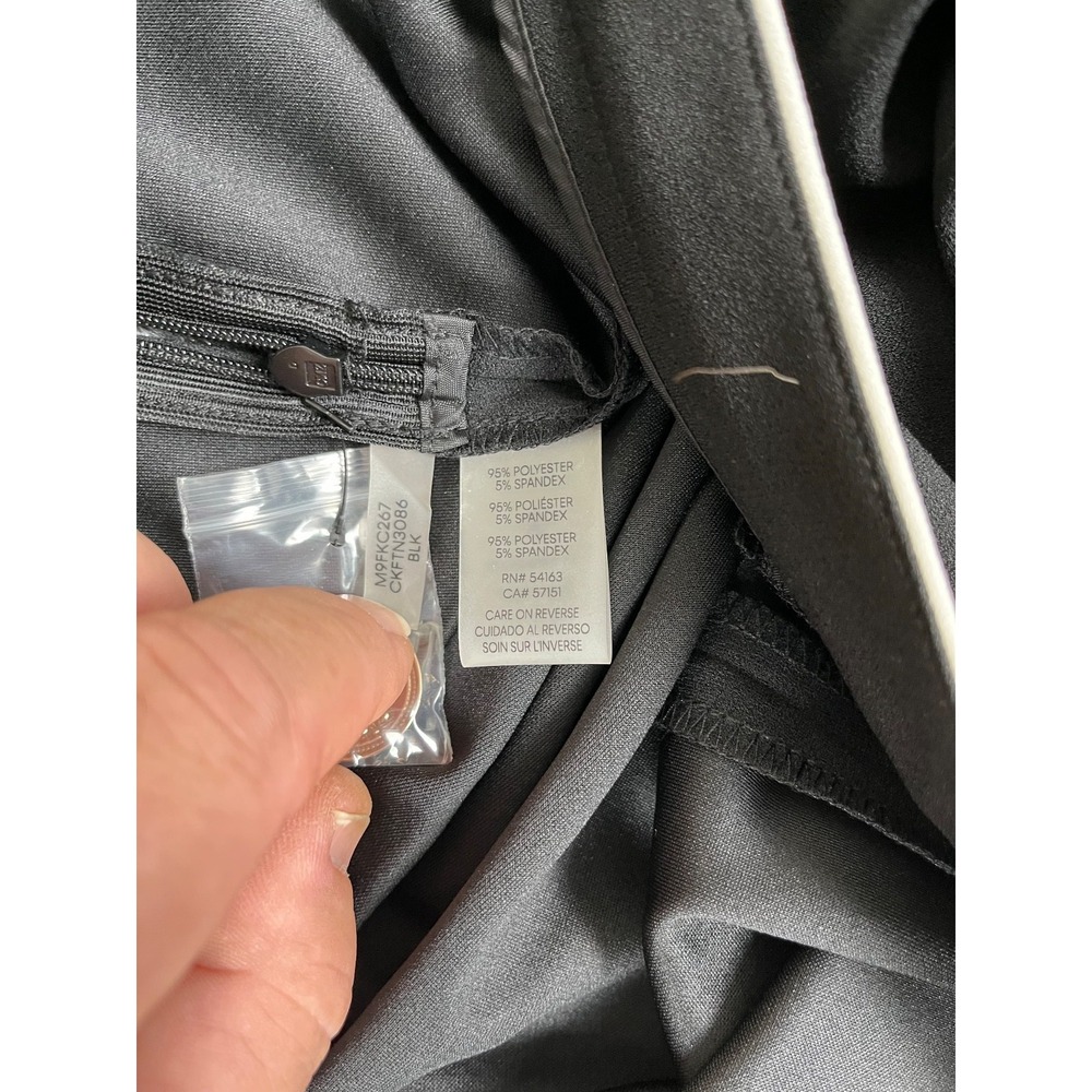NWT Calvin Klein Pants Women's Black Flare Leg Gold Tone Sailor Button Size 10 - Picture 5 of 13